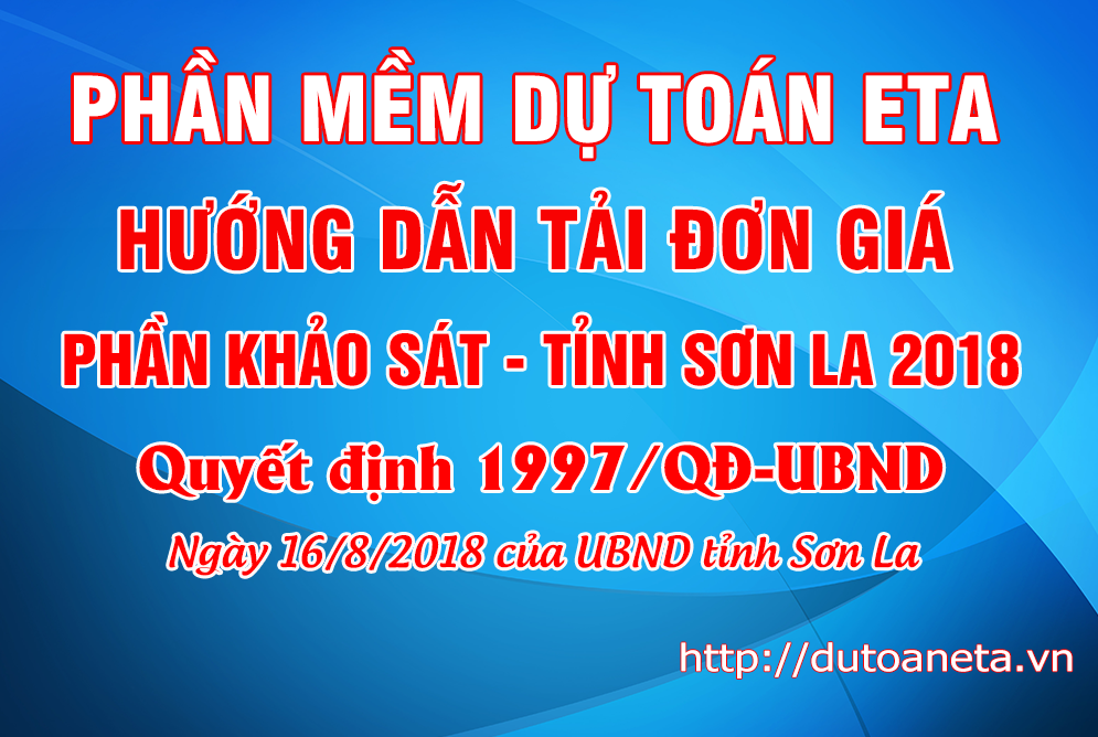 Đơn giá Khảo sát tỉnh Sơn La năm 2018